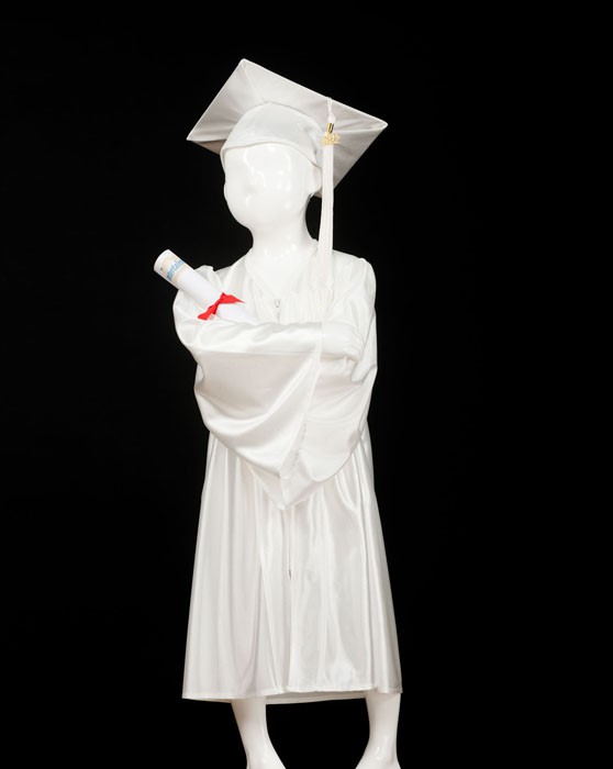 Child's White Graduation Gown and Cap Souvenir Set